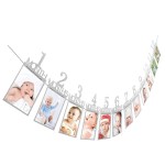 Photos banner, for babies, from 1 to 12 months, white color